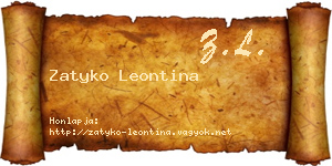 Zatyko Leontina névjegykártya